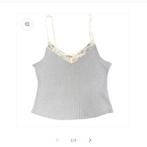 Blu Pepper Lace Trim Gray